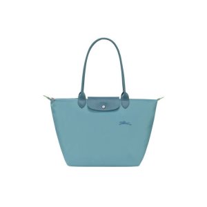 Longchamp L Thunderstorm Recycled canvas Válltáskák Kék | 346729QLJ