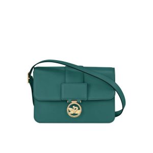 Longchamp M Bőr Crossbody Táska Szürke Zöld | 346870HDM