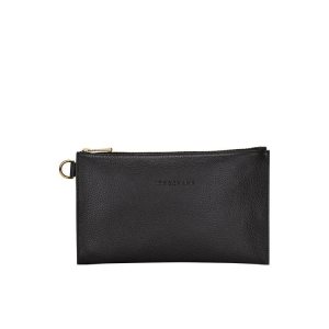 Longchamp Pouch Bőr Pouches Fekete | 652874ASD