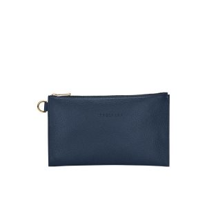 Longchamp Pouch Bőr Pouches Sötétkék | 069782GYO