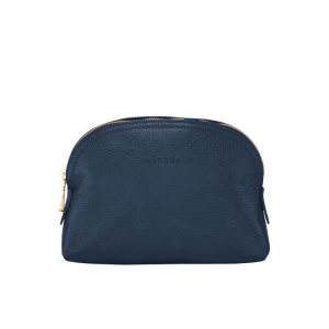 Longchamp Pouch Bőr Pouches Sötétkék | 695273BOV