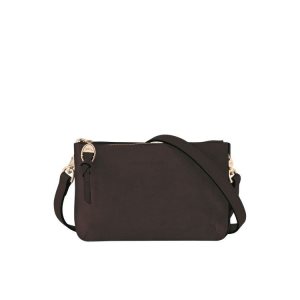 Longchamp Pouch Ebony Bőr Crossbody Táska Kávé | 295830BLT