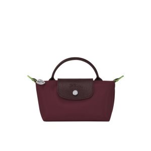 Longchamp Pouch With Recycled canvas Pouches Bordó | 078234VSJ