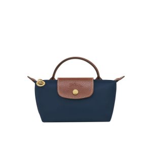 Longchamp Pouch With Recycled canvas Pouches Sötétkék | 640517DXV