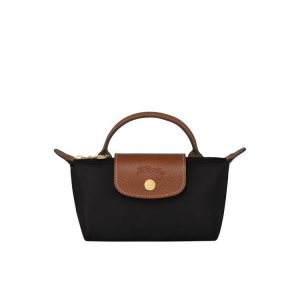 Longchamp Pouch With Recycled canvas Pouches Fekete | 761542AUK