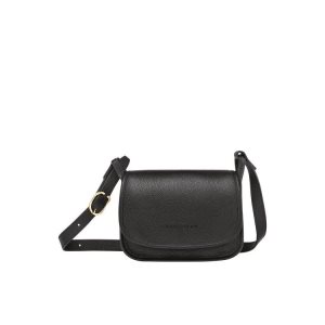 Longchamp S Bőr Crossbody Táska Fekete | 952810GID