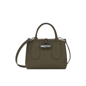 Longchamp S Bőr Kézitáska Khaki | 401835LGU