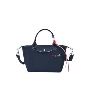 Longchamp S Recycled canvas Kézitáska Sötétkék | 058243NWL