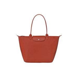 Longchamp Shopping L Terracotta Vászon Válltáskák Narancssárga | 520849UWN