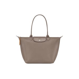 Longchamp Shopping L Vászon Válltáskák Szürke Barna | 349056MEF