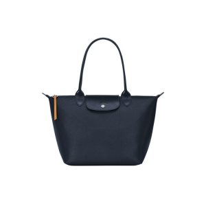 Longchamp Shopping S Vászon Válltáskák Sötétkék | 632780UMS