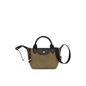 Longchamp Xs Recycled canvas Kézitáska Khaki | 379601YPN