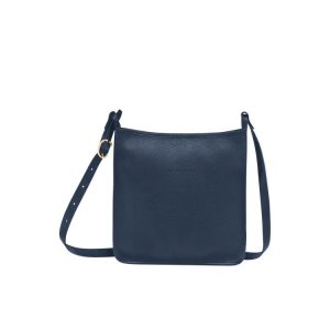 Longchamp Zipped L Bőr Crossbody Táska Sötétkék | 780649ZUV