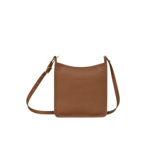 Longchamp Zipped L Caramel Bőr Crossbody Táska Barna | 630597BIQ