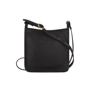 Longchamp Zipped S Bőr Crossbody Táska Fekete | 729015AGI