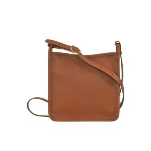 Longchamp Zipped S Caramel Bőr Crossbody Táska Barna | 906451VNM